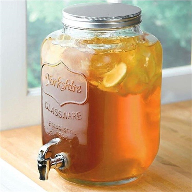 1L Round customizable mason jars candle jars gallon glass jar with glass lid