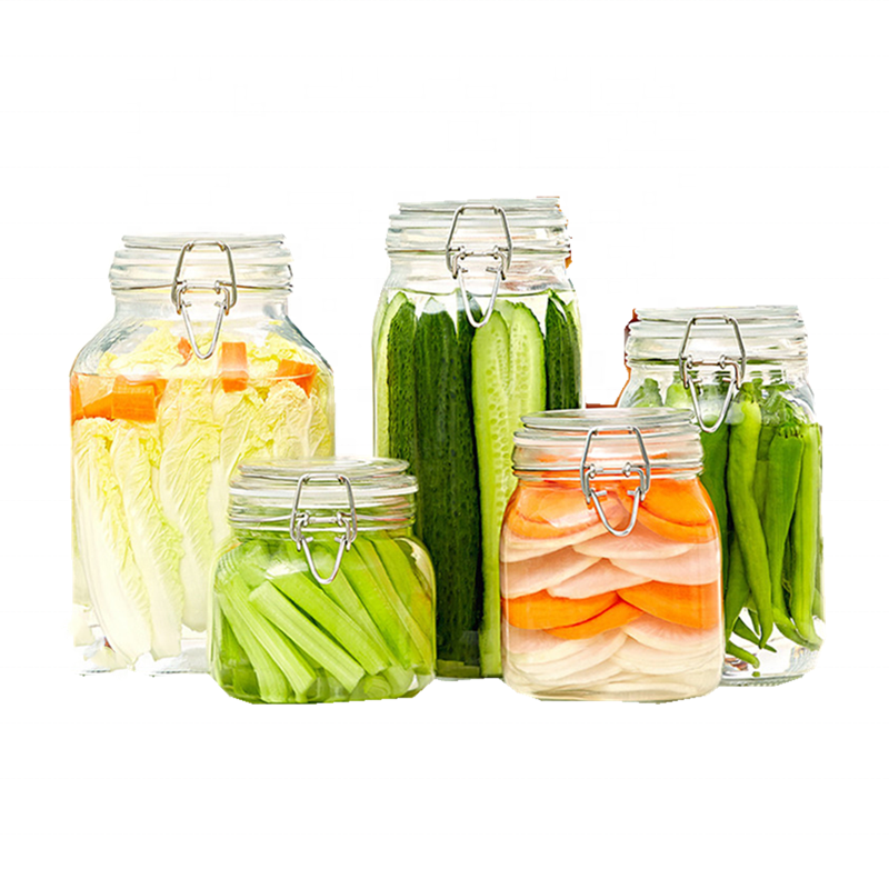 1L honey jam Clip seal tank airtight preseving storage glass storage jars