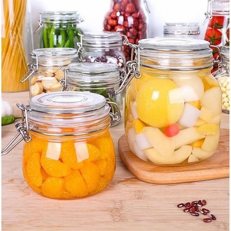 1L honey jam Clip seal tank airtight preseving storage glass storage jars