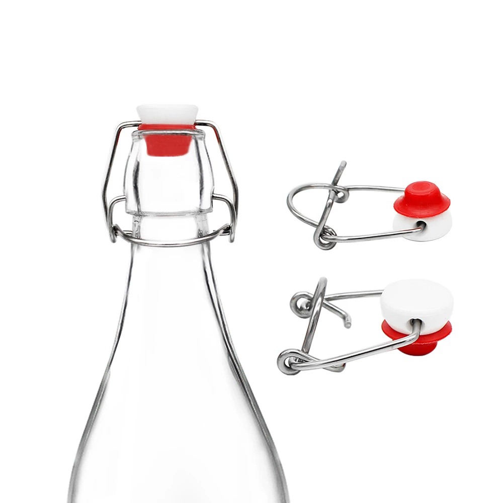 1L water glass bottle with swing top cap 1000ml water bottle with cap