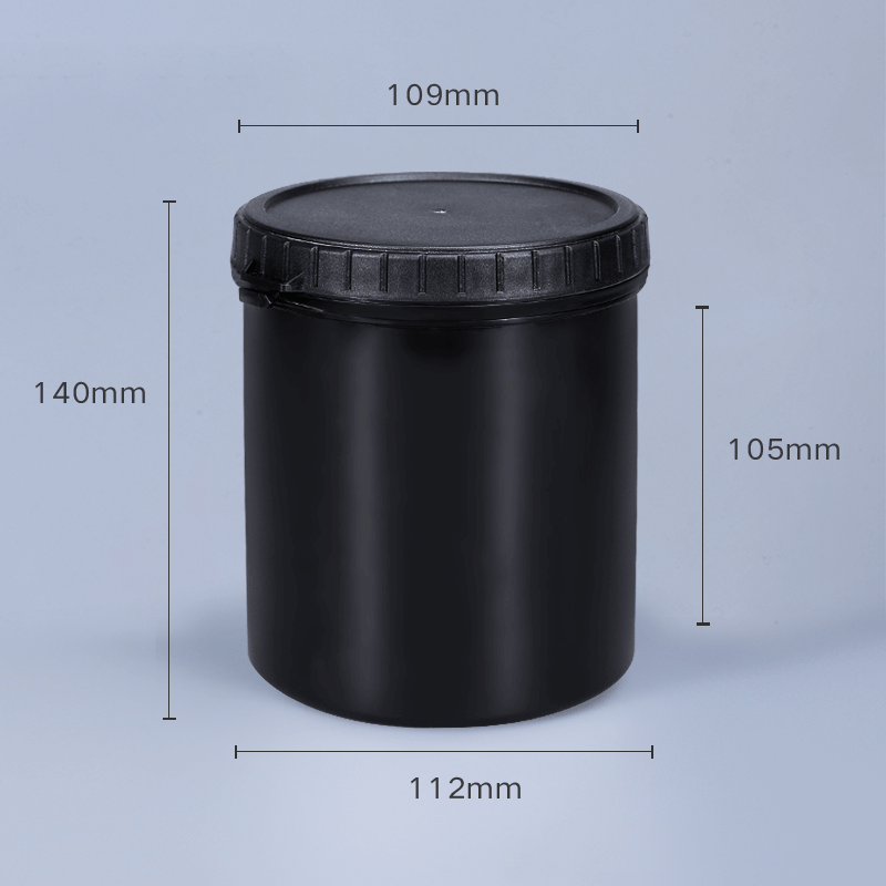 1L white wide mouth tall plastic pop can custom sealing bottle for protein powder food storage packing barrel Press with the lid