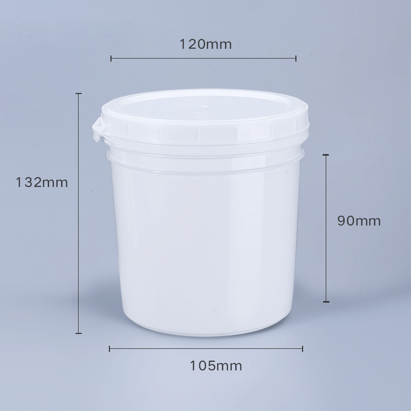 1L white wide mouth tall plastic pop can custom sealing bottle for protein powder food storage packing barrel Press with the lid
