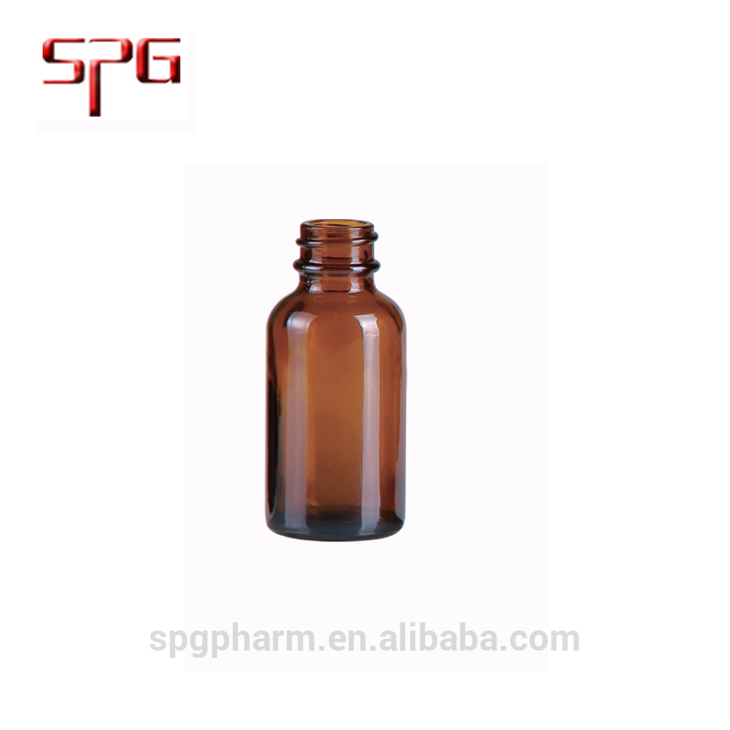 1OZ-16OZ Amber Boston Round Glass Bottle G.P.I Standard Finish