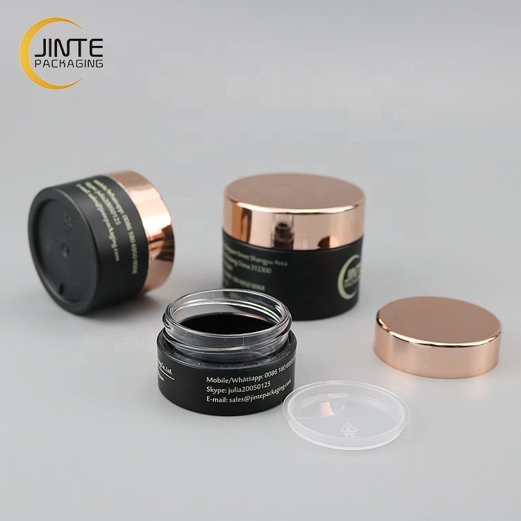 1OZ 2OZ 3OZ 4OZ 5OZ 8OZ Empty Black Matt Jar Cream Rose Gold Lid PETG Packaging for Cosmetic