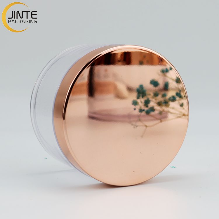 1OZ 2OZ 3OZ 4OZ 5OZ 8OZ Empty Jar PETG Cosmetic Transparent Plastic Jars with Shiny Metal Color Lid for Body Butter