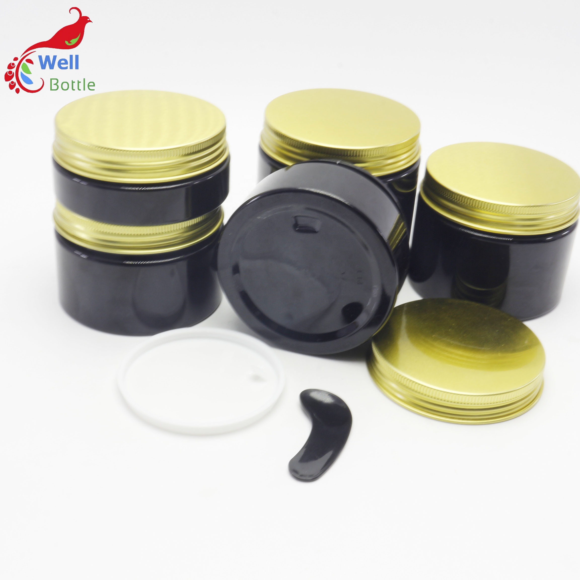1OZ 2OZ 3OZ 4OZ 5OZ amber black plastic containers plastic cream jars for cosmetics PL-280K