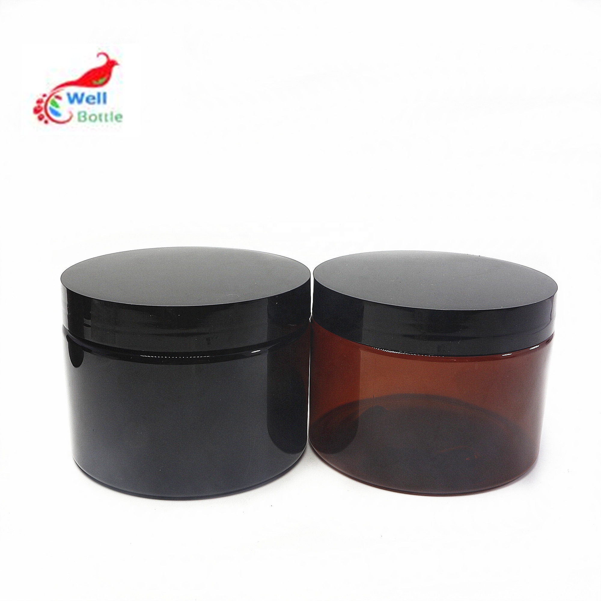 1OZ 2OZ 3OZ 4OZ 5OZ amber black plastic containers plastic cream jars for cosmetics PL-280K
