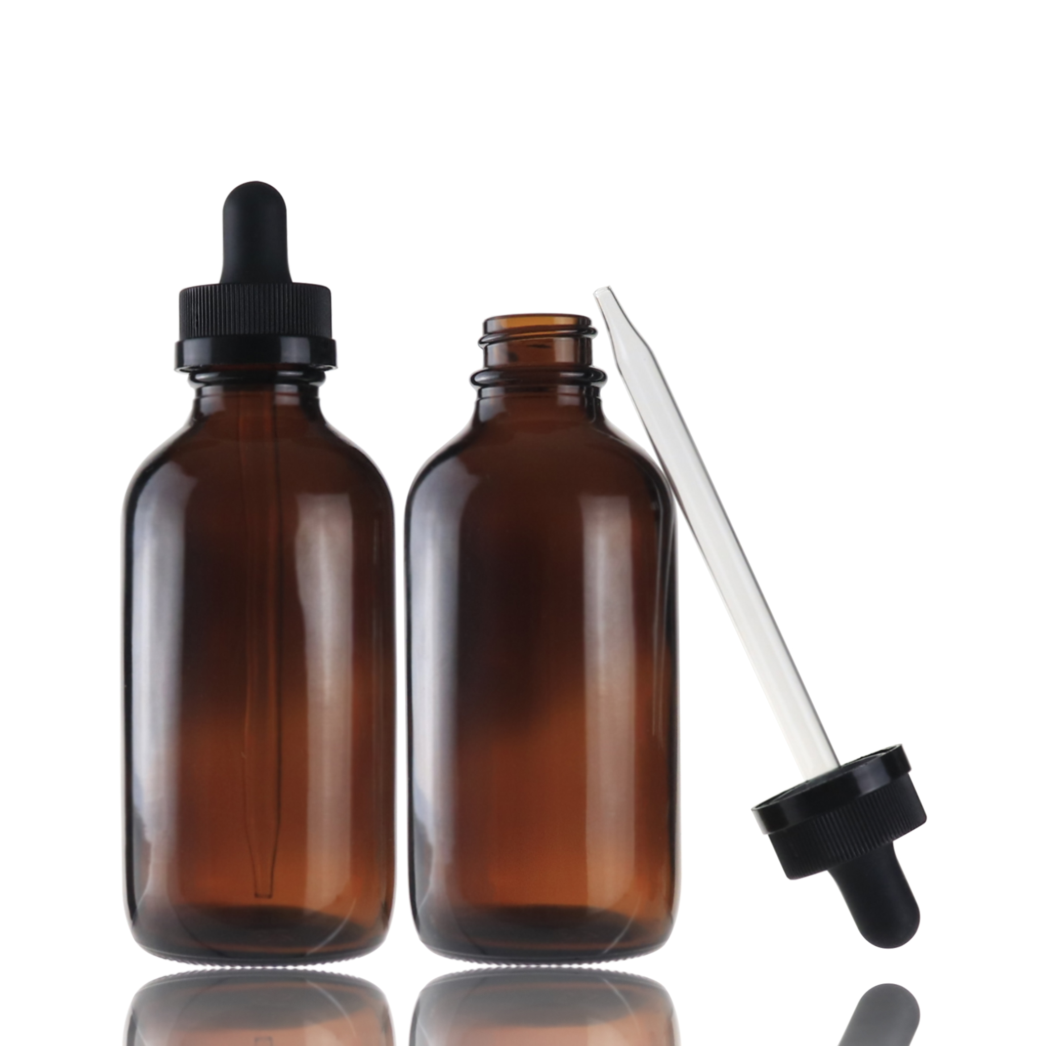 1OZ 2OZ 4OZ Packaging Boston Cosmetic Skin Care Oil Bottle Containers With Dropper