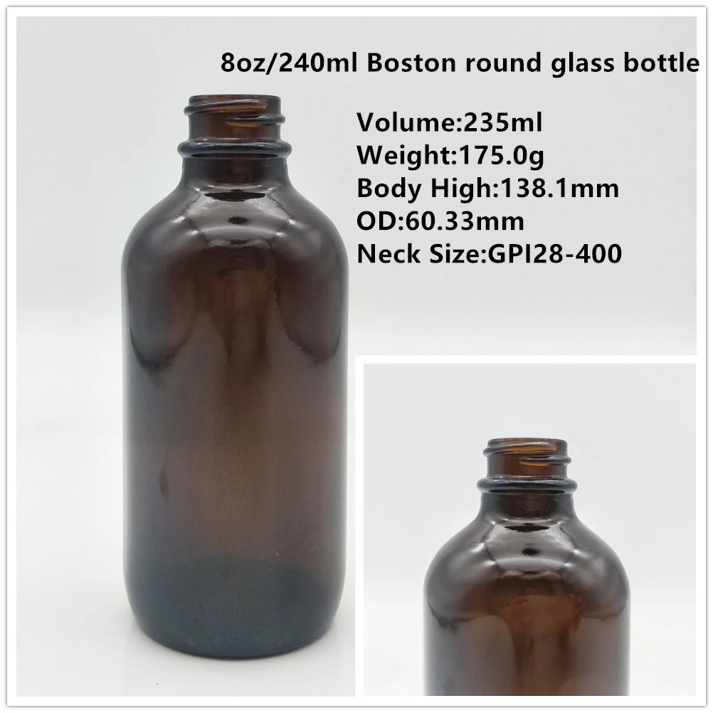 1OZ-4OZ amber boston glass bottle with dropper glass bottle suppliers
