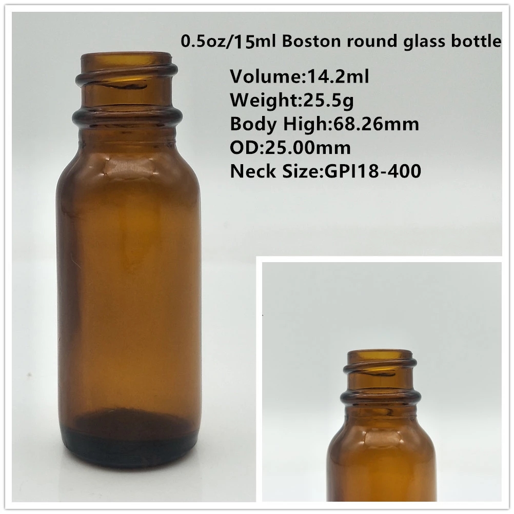 1OZ-4OZ amber boston glass bottle with dropper glass bottle suppliers