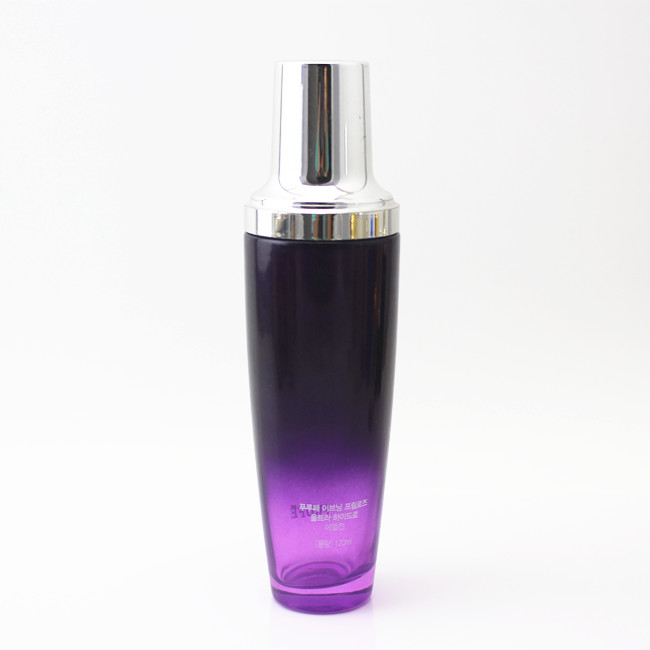 1OZ black gradient color glass bottle with silver or gold dropper/ Spray/ Lotion Pump cap