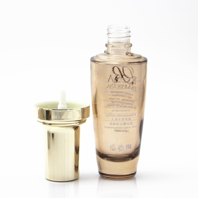 1OZ black gradient color glass bottle with silver or gold dropper/ Spray/ Lotion Pump cap