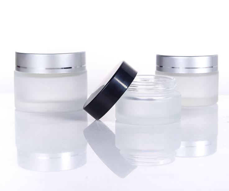 1Oz 2Oz 60Ml 120Ml 200Ml Clear White Amber Frosted Custom Cosmetic Eye Cream Skin Care Glass Jar