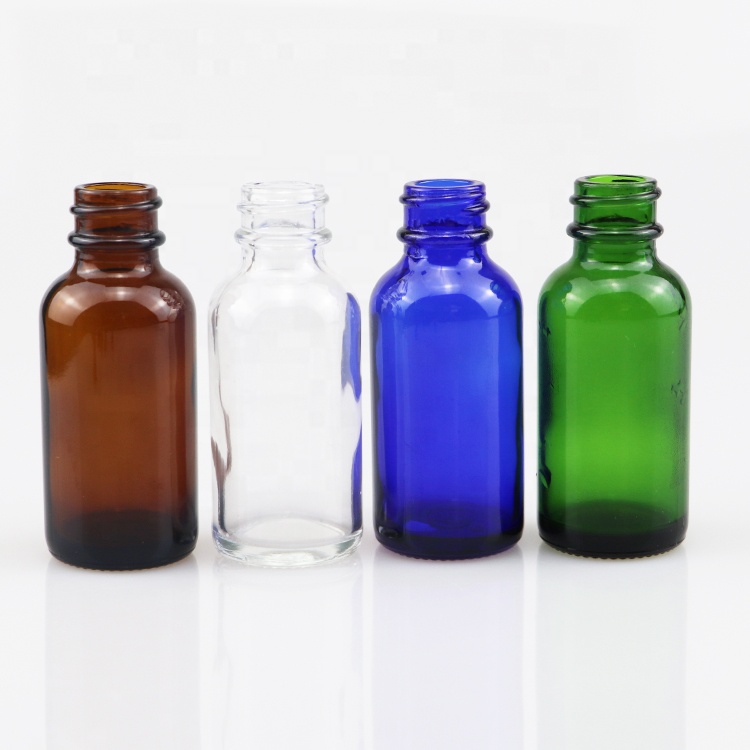 1Oz 30mL Amber Boston Round Bottle Essential Oil Glass Dropper Bottle With euro child proof dropper Cap for CBD oil