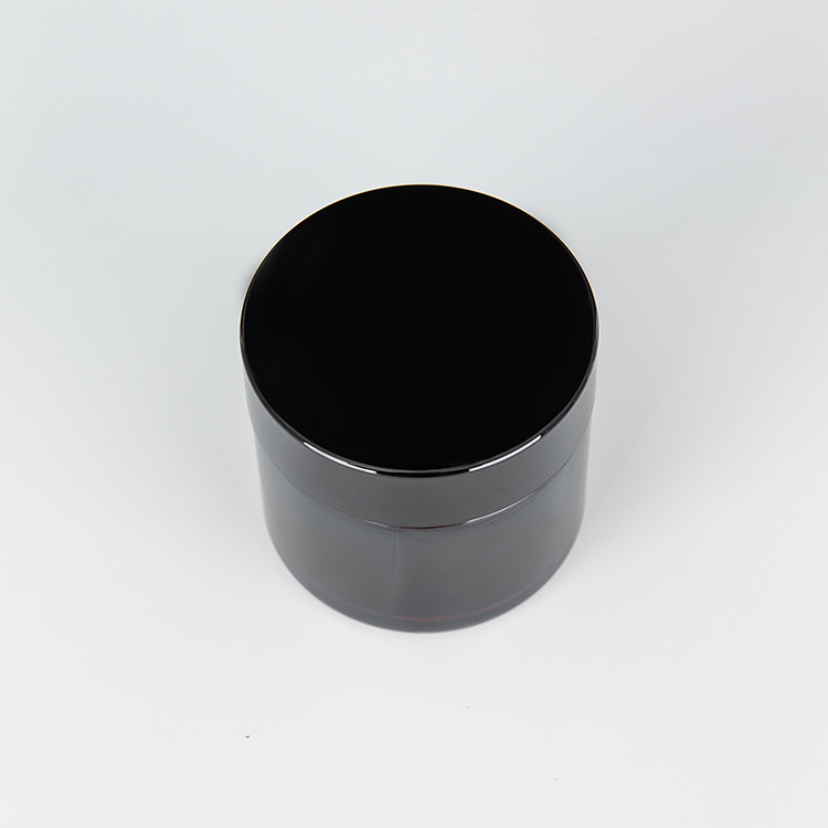 1Oz Acrylic Square Plastic Jar With Airtight Black Shiny Lid And Liner