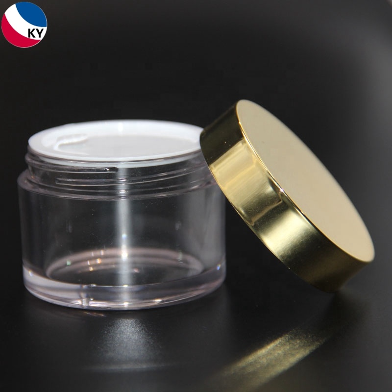 1Oz Plastic Cosmetic Jar 30Ml With Colored Cap For Packaging