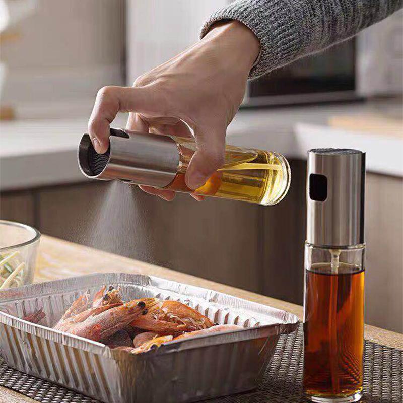 1PCS Kitchen Baking Glass Olive Oil Sprayer Oil Spray Empty Bottle Vinegar Bottle Oil Dispenser Cooking Salad BBQ
