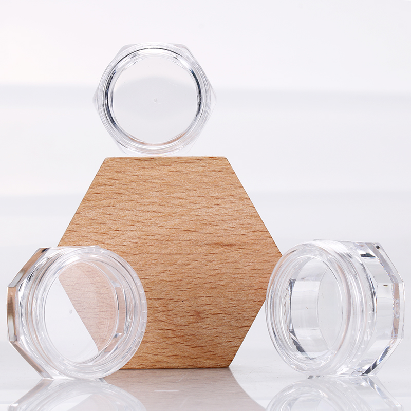 1g 2.5g 3g 5g small empty clear nail powder plastic jar single-color eyeshadow powder bottle