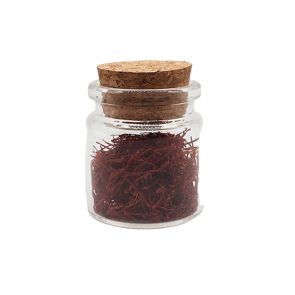 1g 3g 5g saffron jar tube small glass bottles with cork stopper