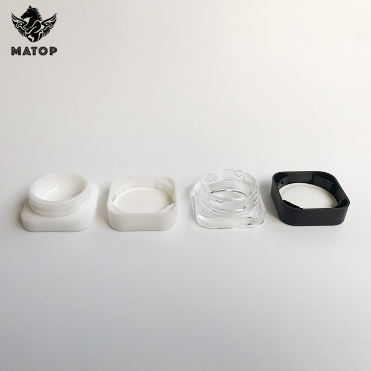 1gram 2gram 3gram sqaure round clear glass jars for dab Concentration