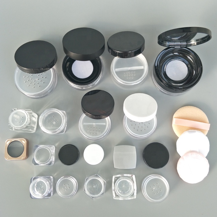 1gram 3grams 5ml 10g 15g 20ml 30 grams empty plastic clear cosmetic jar loose powder sifter