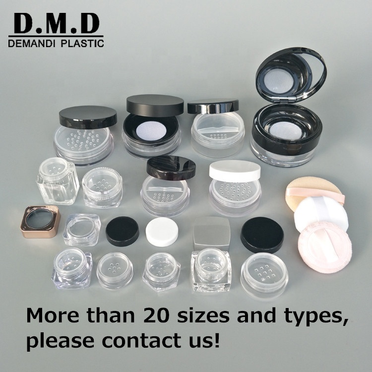 1gram 3grams 5ml 10g 15g 20ml 30 grams empty plastic clear cosmetic jar loose powder sifter