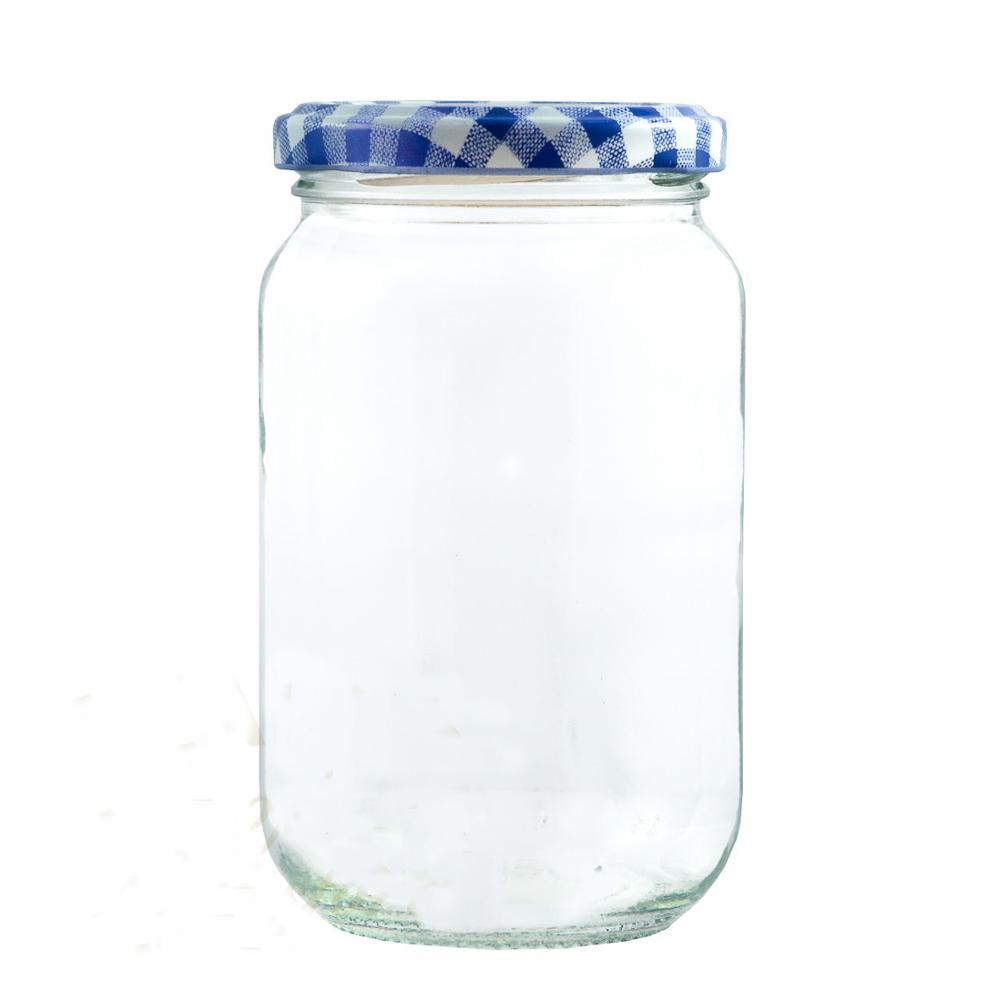 1lb Glass Honey Jar 370 ml With Lids Gold