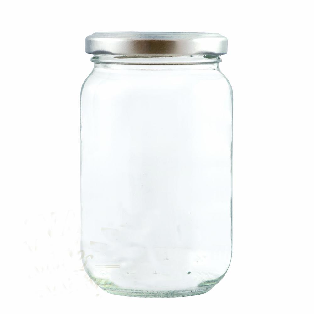 1lb Glass Honey Jar 370 ml With Lids Gold