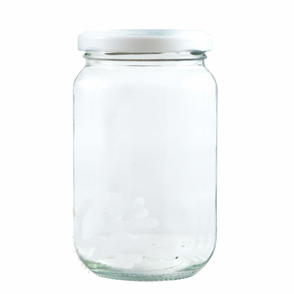 1lb Glass Honey Jar 370 ml With Lids Gold