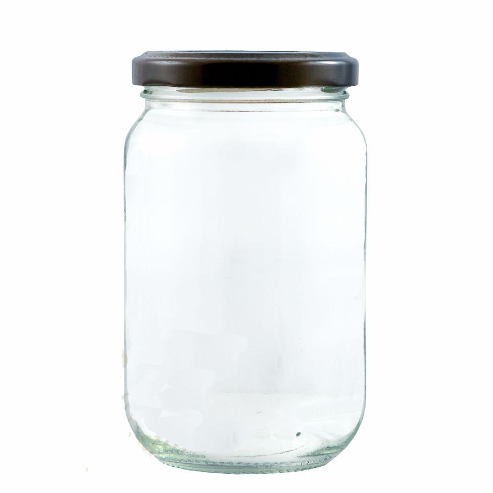 1lb Glass Honey Jar 370 ml With Lids Gold