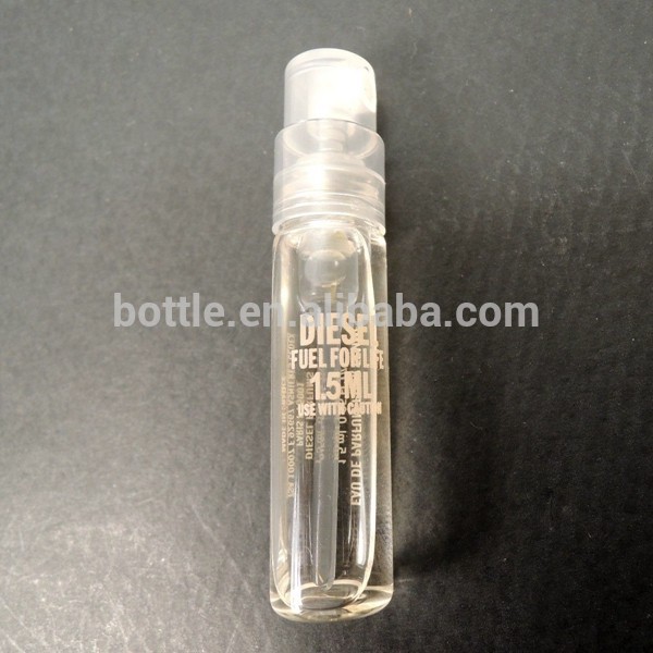 1ml 1.5ml 2ml test glass spray perfume bottles with pump spray vial wholesale pocket perfume bottle