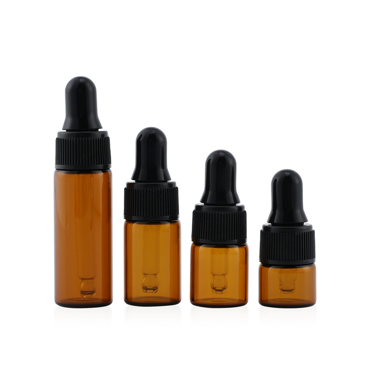 1ml 2ml 3ml 4ml 5ml 1dram empty round essential oil amber tube dropper perfume sample glass vial with dropper