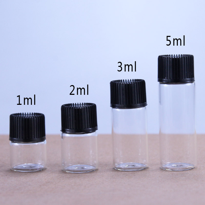 1ml 2ml 3ml 4ml 5ml 7ml 8ml 12ml Clear Glass Vial Bottles MINI Borosilicate Wishing Bottle Small Glass Vials Screw Cap