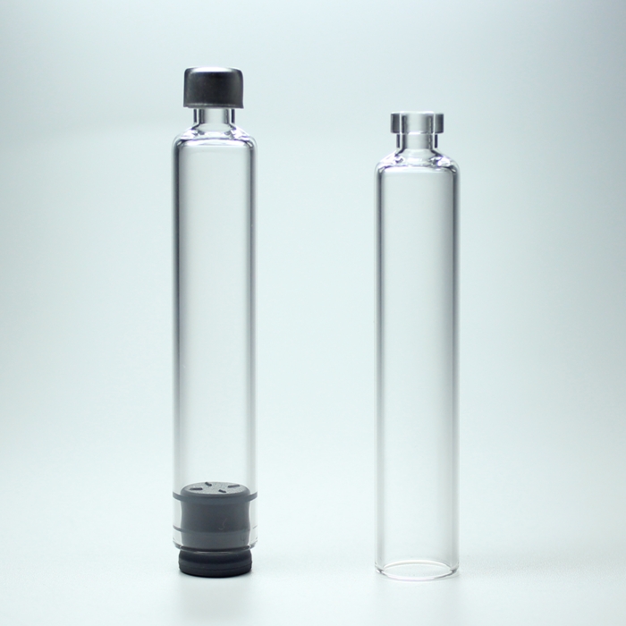 1ml, 2ml, 3ml, 4ml Glass cartridge with rubber stopper aluminum-lined seal