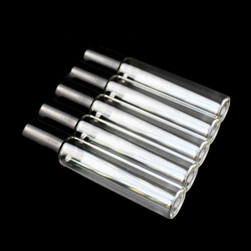 1ml 2ml 3ml 5ml 10ml Amber Thin Glass Roll on Bottle Sample Test Essential Oil Vials with Roller Metal Glass Ball Roller bottle