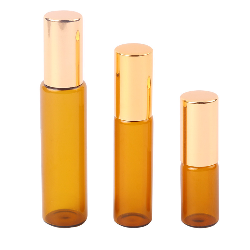 1ml 2ml 3ml 5ml 10ml amber glass roll on essential oil bottle with cap