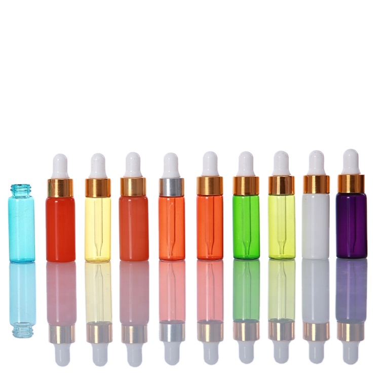 1ml 2ml 3ml 5ml 6ml 10ml mini colorful glass dropper bottle essential oil perfume small sample glass vial