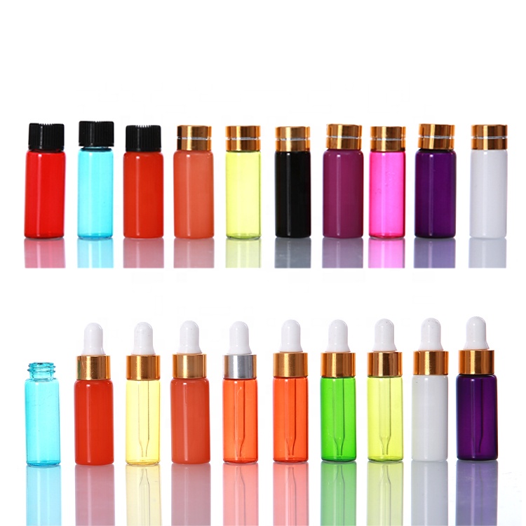 1ml 2ml 3ml 5ml 6ml 10ml mini colorful glass dropper bottle essential oil perfume small sample glass vial