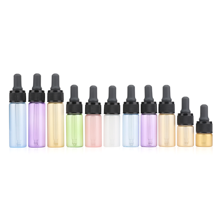 1ml 2ml 3ml 5ml amber clear Portable Aromatherapy Essential Oil Bottle With Eye Dropper Mini Empty Pipette Dropper Glass Vials