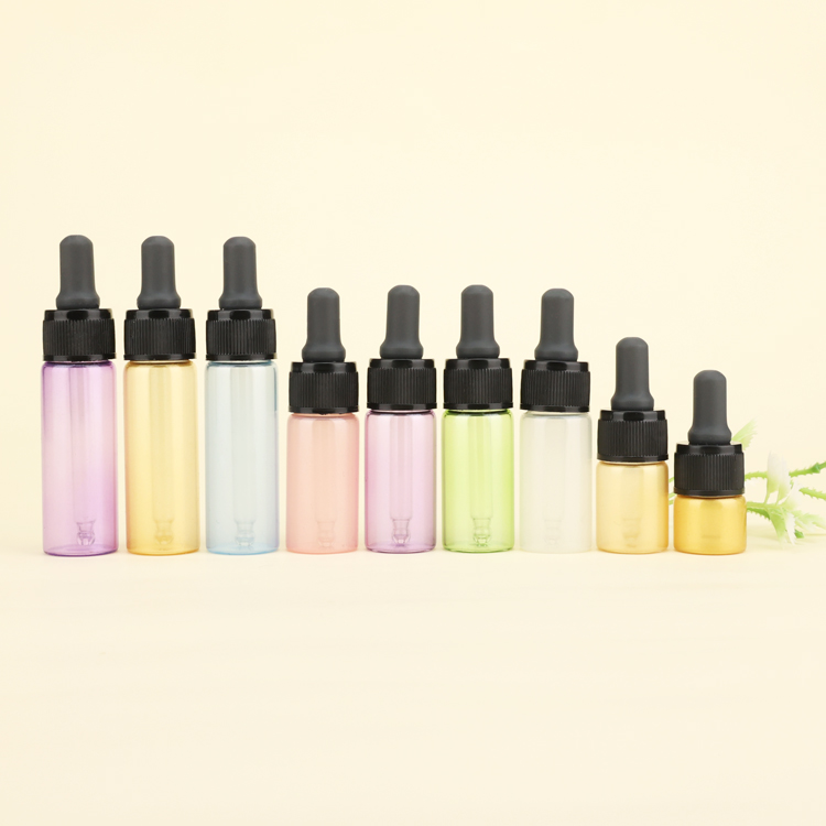 1ml 2ml 3ml 5ml amber clear Portable Aromatherapy Essential Oil Bottle With Eye Dropper Mini Empty Pipette Dropper Glass Vials