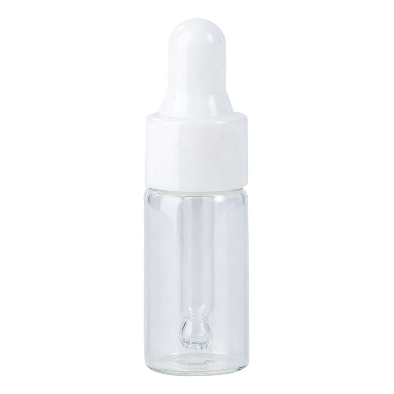 1ml 2ml 3ml 5ml clear frosted amber perfume oils cosmetic sample packaging small glass bottle with dropper