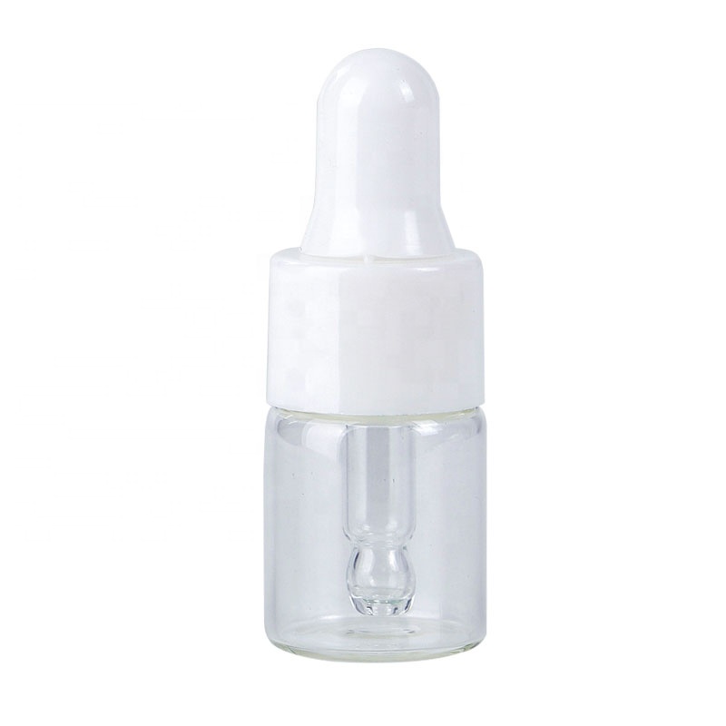 1ml 2ml 3ml 5ml clear frosted amber perfume oils cosmetic sample packaging small glass bottle with dropper