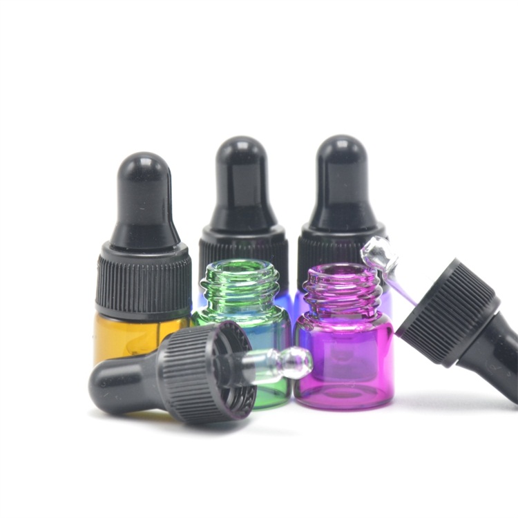 1ml 2ml 3ml 5ml miniature glass vials essential oil dropper bottle