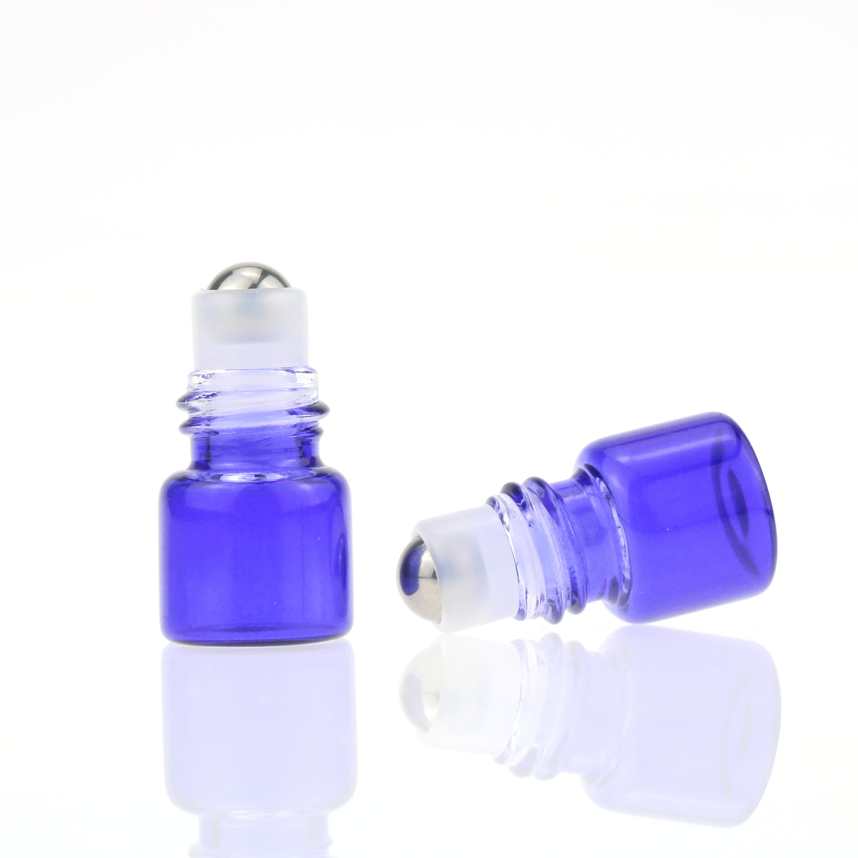 1ml 2ml 3ml 5ml vial roller bottle for essential oil perfume bottles with metal ball gold sliver black white cap