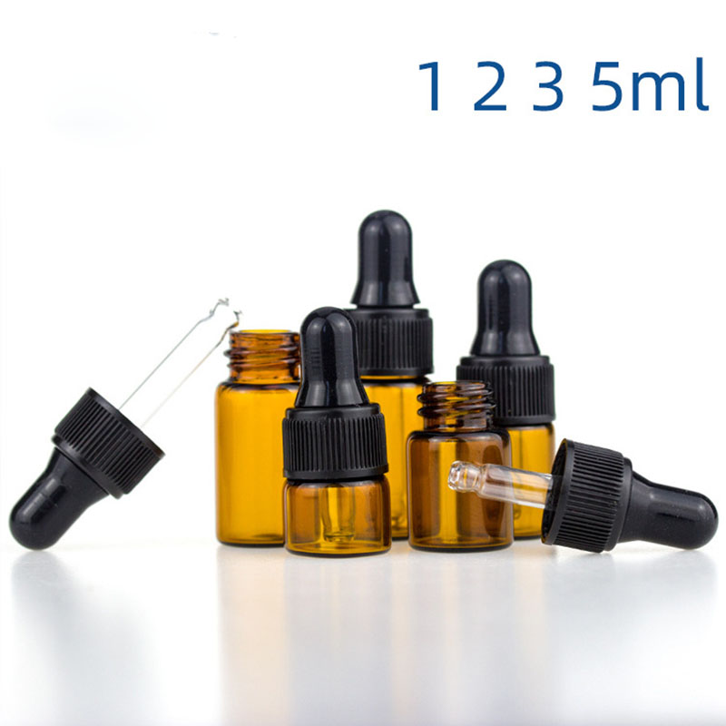 1ml 2ml 3ml Brown Dropper Bottle Glass Dispensing Bottle Small Essential Oil Bottles