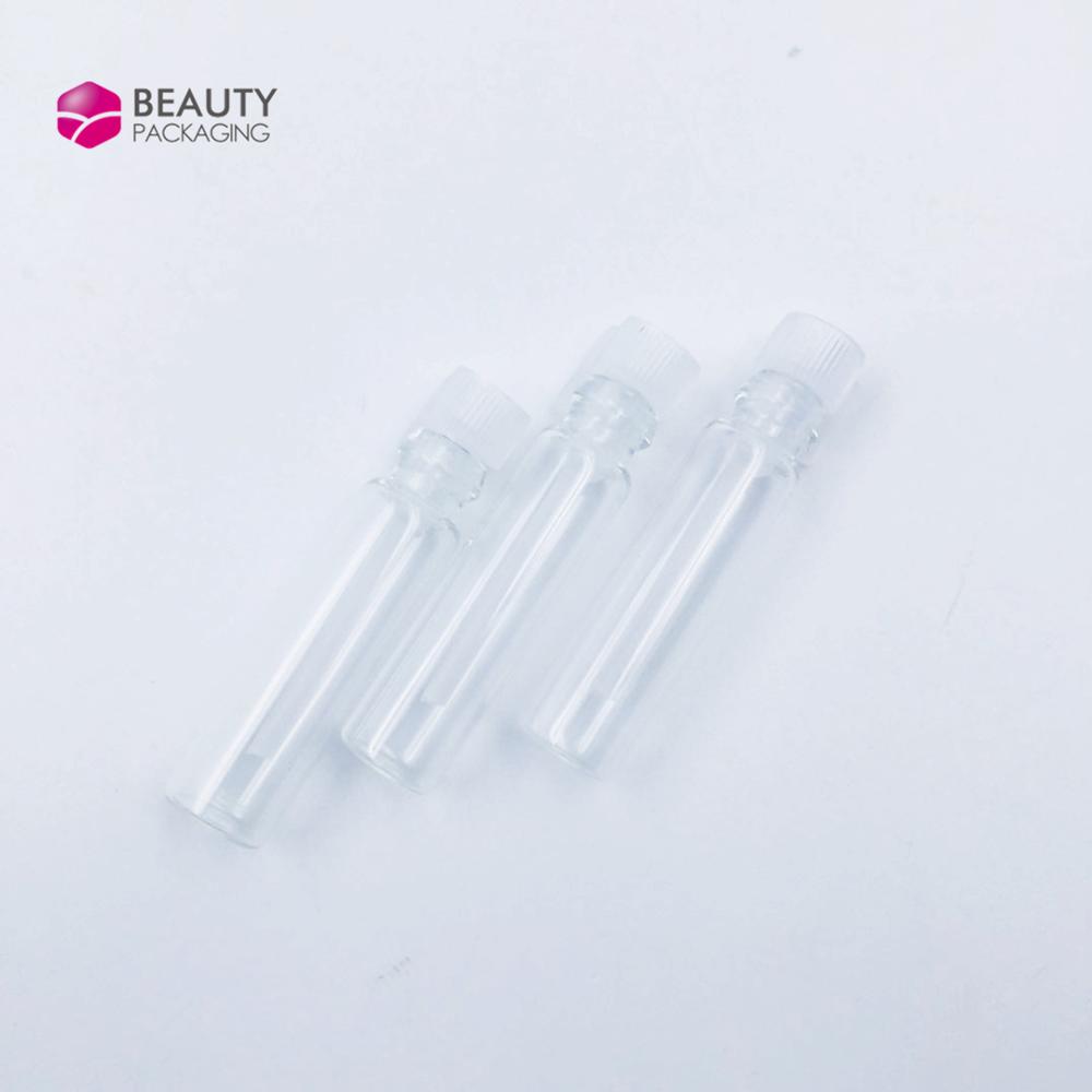 1ml 2ml 3ml Clear Tester Sample Tube Glass Perfume Vials with Plastic Lid
