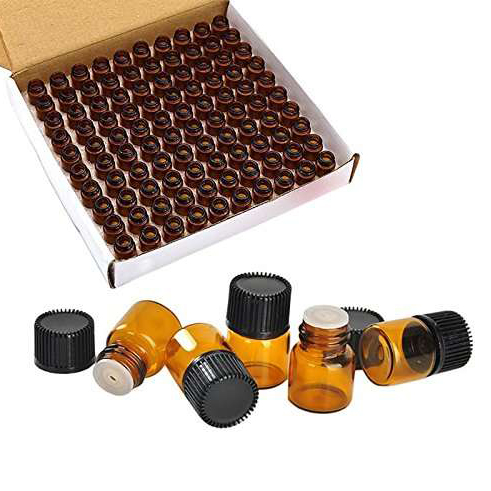 1ml 2ml 3ml amber glass essential oil dispenser bottle gift case 100pcs
