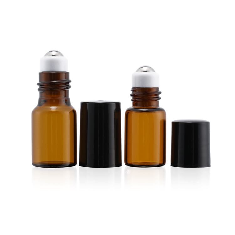 1ml 2ml 3ml colorful glass roller ball perfume bottle for essential oil with stainless roller ball