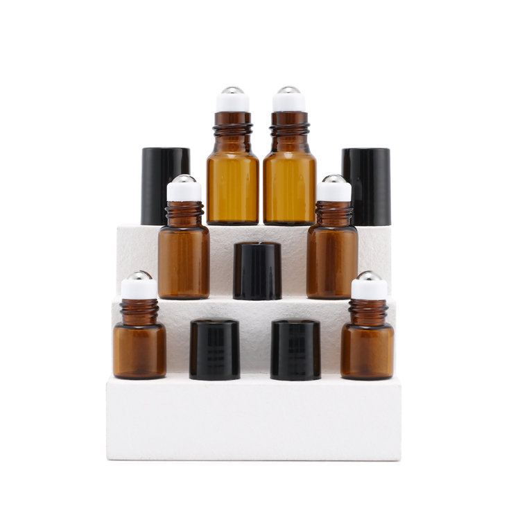 1ml 2ml 3ml colorful glass roller ball perfume bottle for essential oil with stainless roller ball