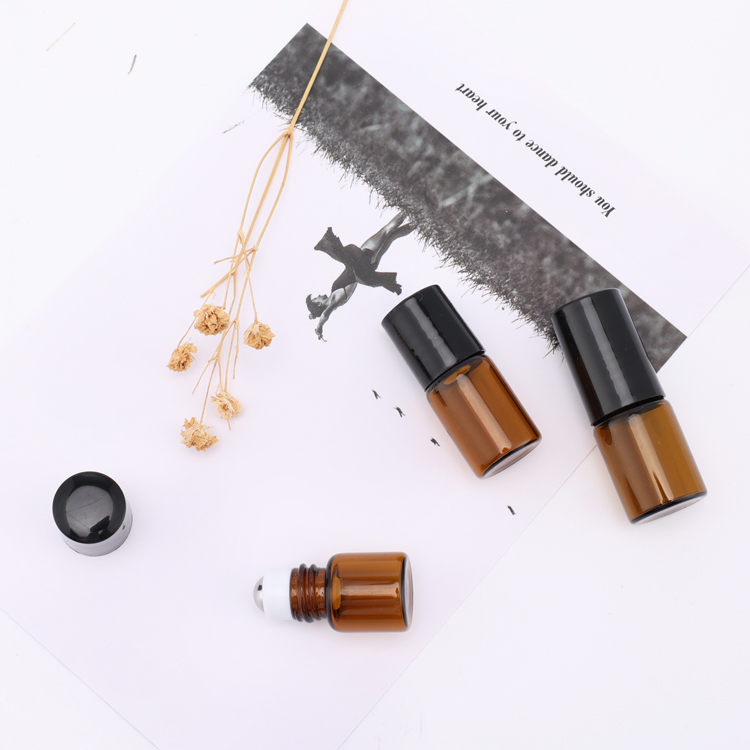 1ml 2ml 3ml colorful glass roller ball perfume bottle for essential oil with stainless roller ball